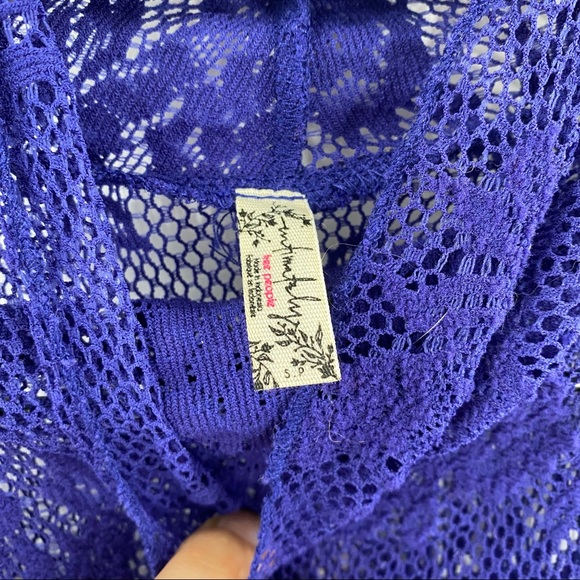 Free People- Sweet Secrets Sheer Mock Neck Top - Picture 4 of 8